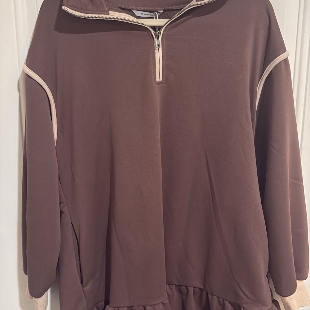 Elegant Mauve Quarter-Zip Sweatshirt
